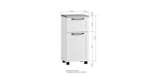 UNTERSCHRANK 40/79/35 cm   - Eiche Wotan/Schwarz, ROMANTIK / LANDHAUS, Holzwerkstoff/Kunststoff (40/79/35cm) - Xora