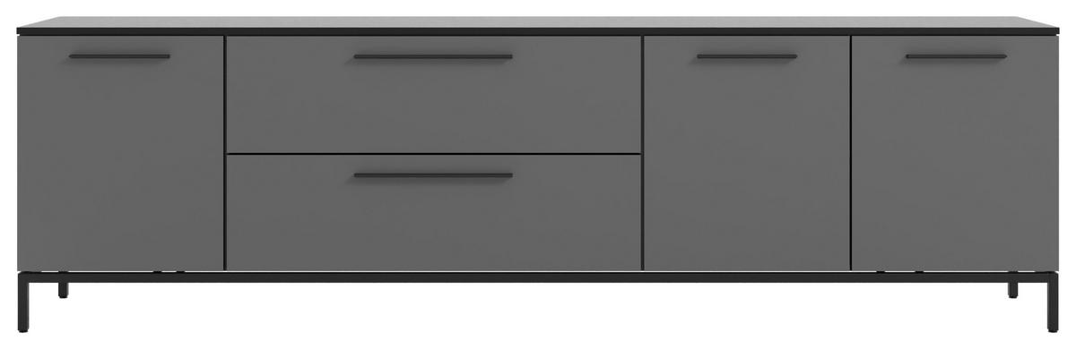 LOWBOARD Soul  in 225/66/40 cm  - Dunkelgrau/Schwarz, MODERN, Holzwerkstoff/Metall (225/66/40cm)