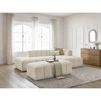ECKSOFA  ANNECY Beige Bouclé  - Beige/Schwarz, MODERN, Kunststoff/Textil (262/170cm)