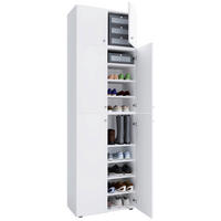 SCHUHSCHRANK  in 70/223/39 cm  - Weiss/Schwarz, Modern, Holzwerkstoff/Kunststoff (70/223/39cm) - MID.YOU