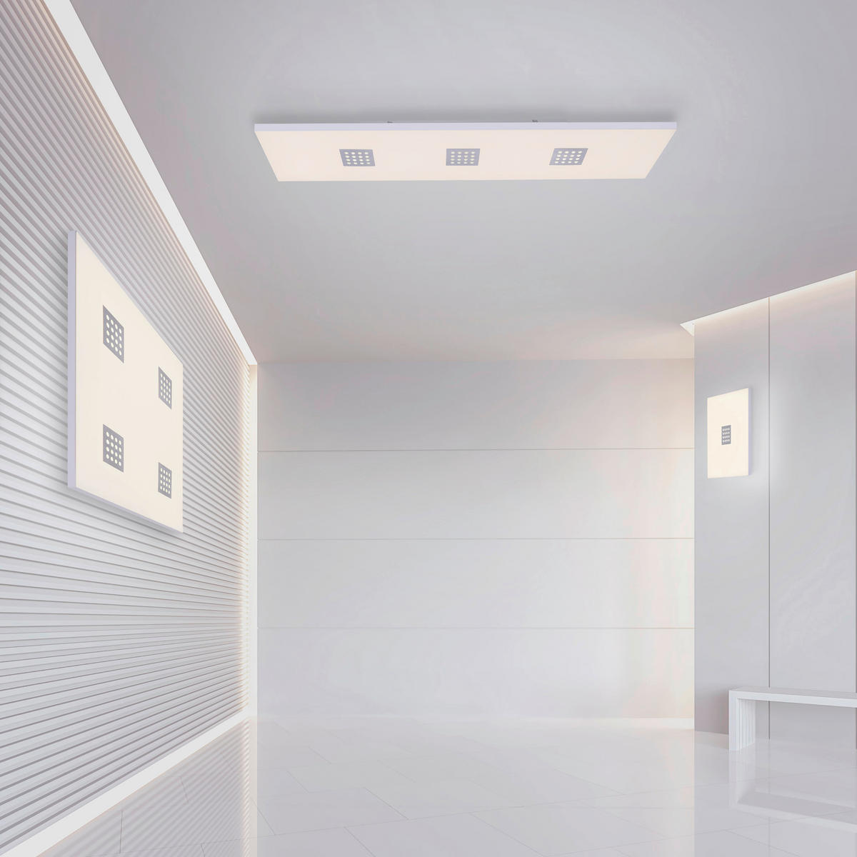 LED-DECKENLEUCHTE PURE-NEO 45/45/6,9 cm   - Alufarben, Design, Kunststoff/Metall (45/45/6,9cm)