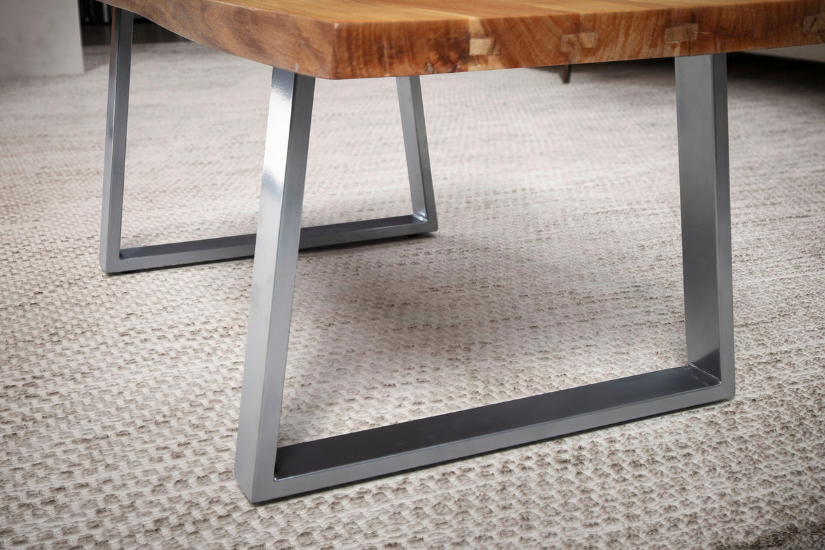 COUCHTISCH in Holz 120/60/46 cm  - Chromfarben/Akaziefarben, Design, Holz/Metall (120/60/46cm) - MID.YOU