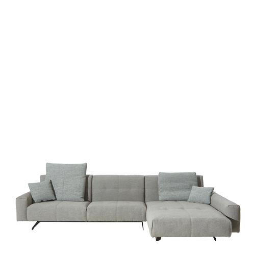 WOHNLANDSCHAFT Hellgrau Flachgewebe  - Hellgrau, Design, Textil (340/180cm) - Rolf Benz