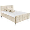 POLSTERBETT 140/200 cm  in Creme  - Creme/Schwarz, Basics, Holz/Textil (140/200cm) - MID.YOU