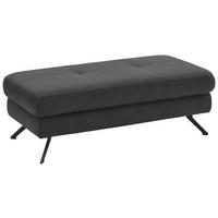 HOCKER in Textil Grau  - Schwarz/Grau, Design, Textil/Metall (130/47/65cm) - Beldomo System