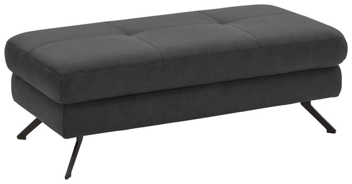 HOCKER in Textil Grau  - Schwarz/Grau, Design, Textil/Metall (130/47/65cm) - Beldomo System