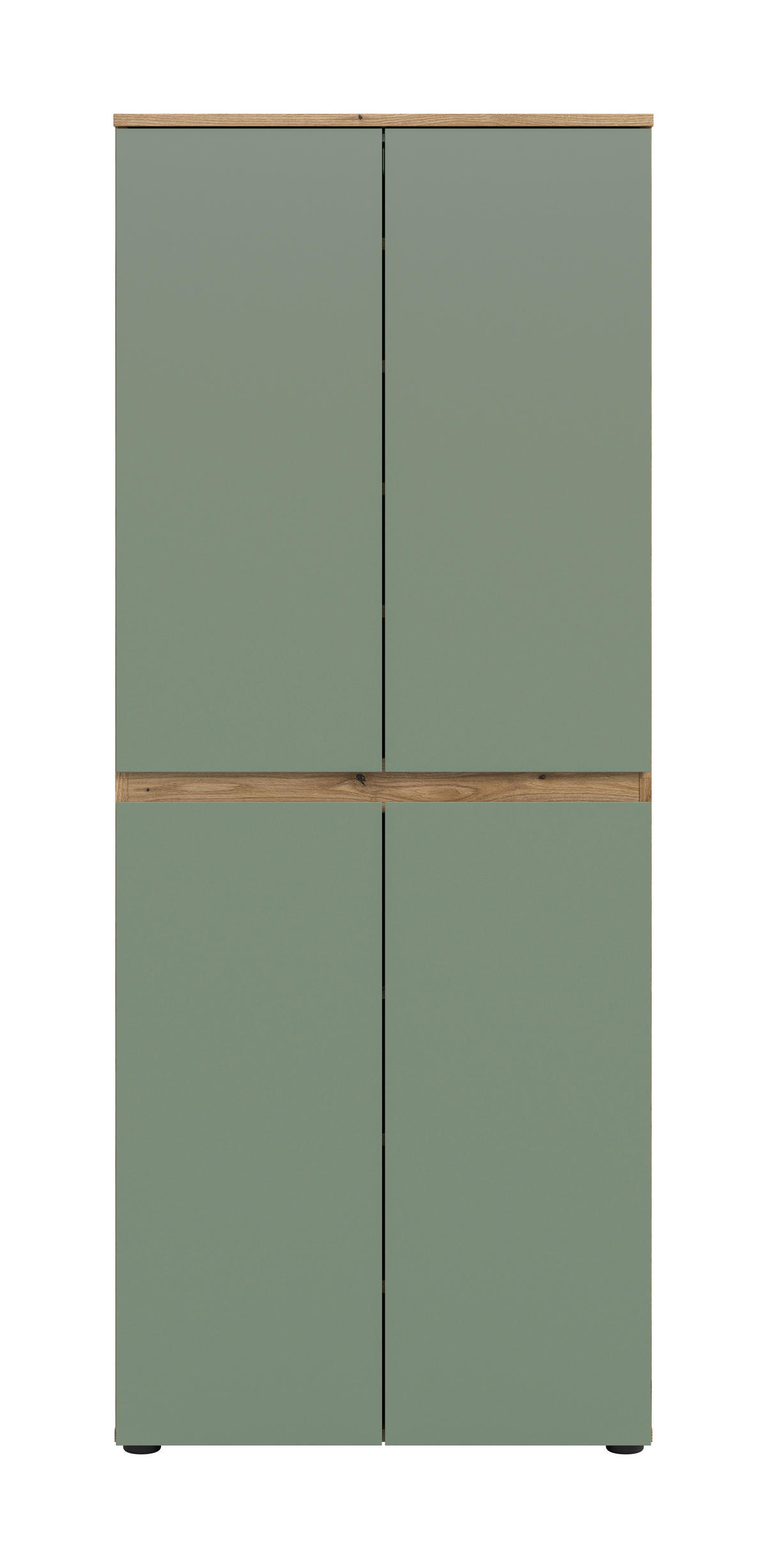 GARDEROBENSCHRANK  in 70/175/37 cm  - Eichefarben/Schwarz, Design, Holzwerkstoff/Kunststoff (70/175/37cm) - Livetastic