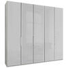 DREHTÜRENSCHRANK 250/216/58 cm 5-türig Weiß  - Chromfarben/Weiß, KONVENTIONELL, Glas/Holzwerkstoff (250/216/58cm) - Dieter Knoll