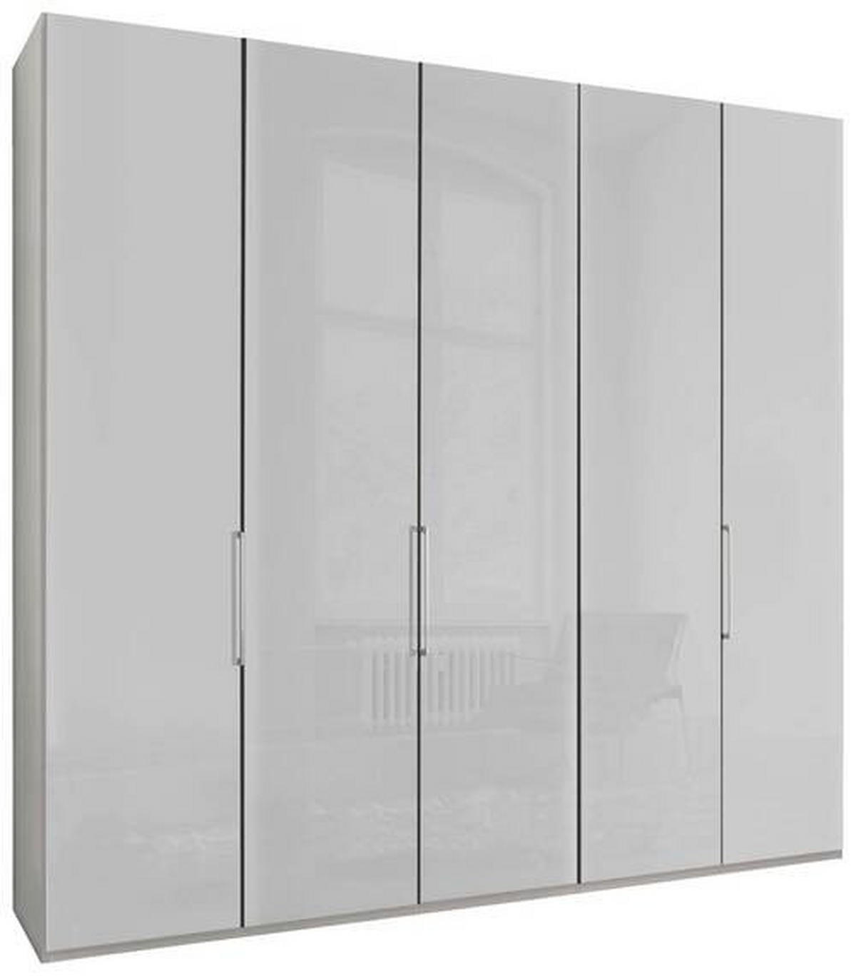DREHTÜRENSCHRANK in Weiss  - Chromfarben/Weiss, Konventionell, Glas/Holzwerkstoff (250/216/58cm) - Dieter Knoll