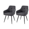 ARMLEHNSTUHL-SET 2 Stück  in Stahl Mikrofaser  - Anthrazit/Schwarz, MODERN, Textil/Metall (53/85/62cm) - MID.YOU