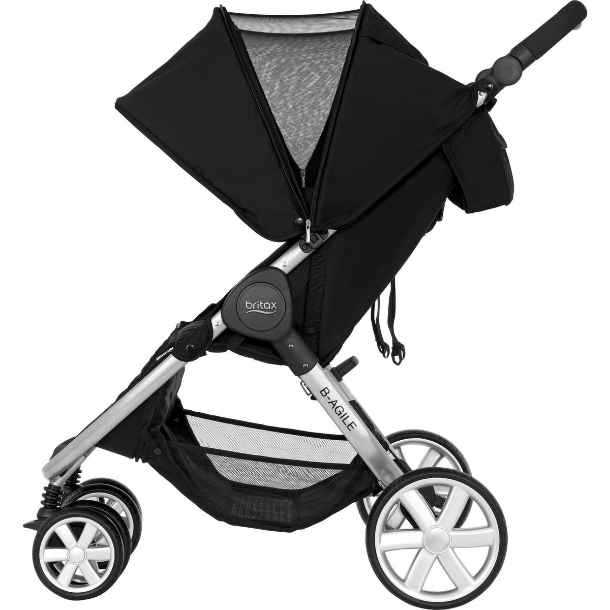 KINDERWAGEN  B-Agile Double  Cosmos Black  - Silberfarben/Schwarz, Basics, Textil/Metall (78/104/105cm) - Britax Römer