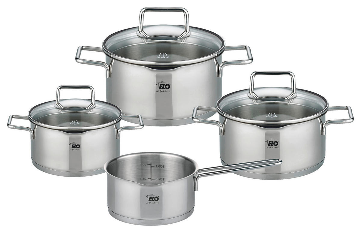 KOCHTOPFSET Smart Steam 4-teilig  - Edelstahlfarben, Basics, Metall - ELO