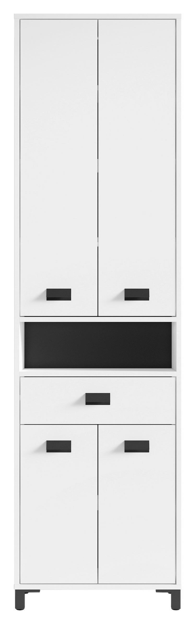 HOCHSCHRANK 54/193/31 cm  - Schwarz/Weiß, MODERN, Holzwerkstoff/Kunststoff (54/193/31cm) - MID.YOU