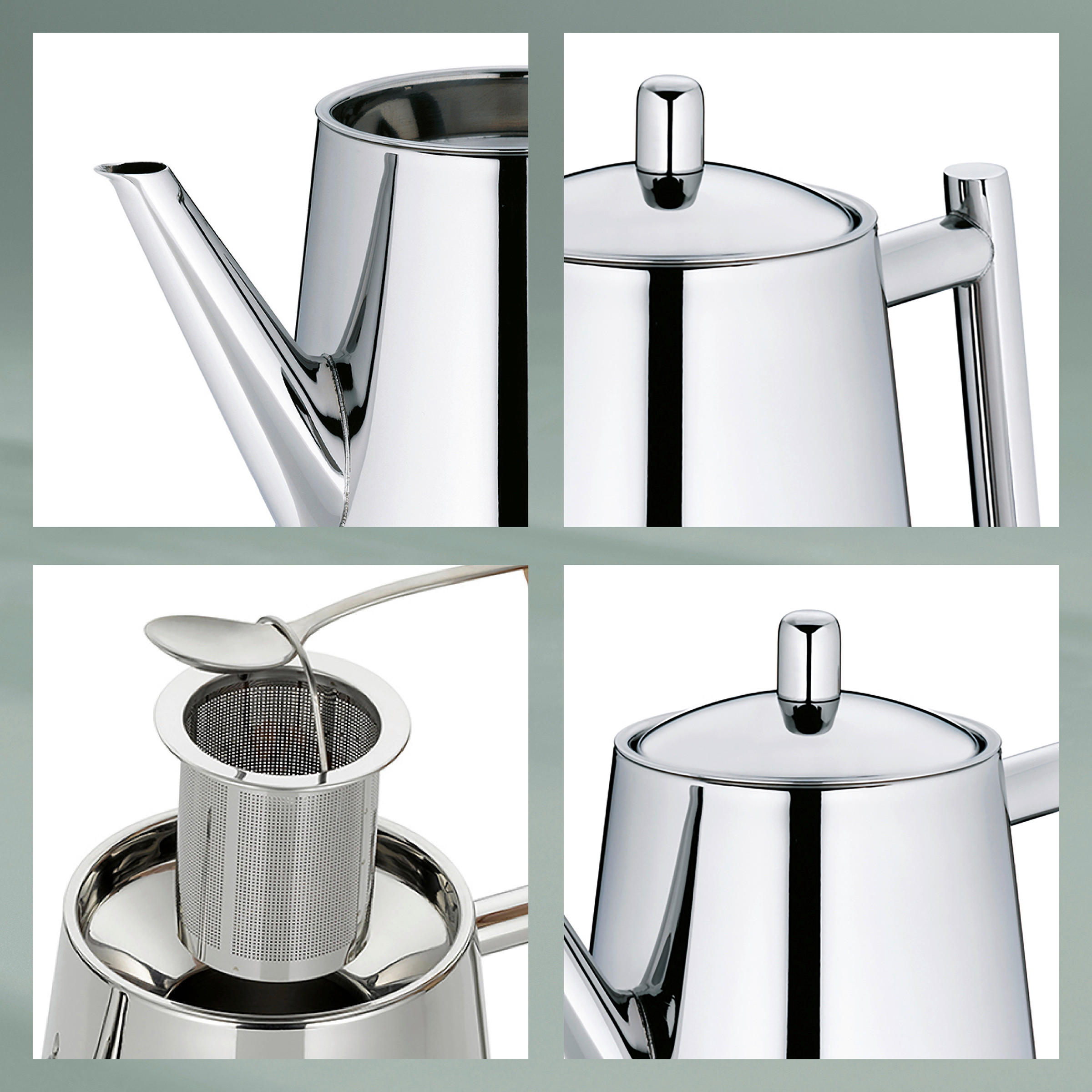 TEEKANNE Ancona  - Silberfarben, KONVENTIONELL, Metall (14/18cm) - Kela