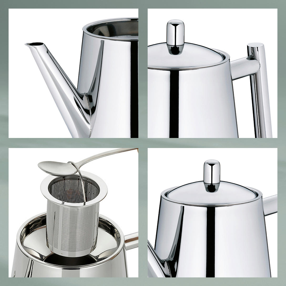 TEEKANNE Ancona  - Silberfarben, KONVENTIONELL, Metall (14/18cm) - Kela