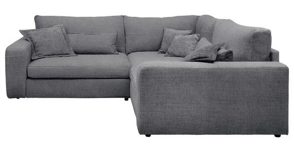 ECKSOFA  Grau Cord  - Schwarz/Grau, KONVENTIONELL, Kunststoff/Textil (248/248cm) - Carryhome