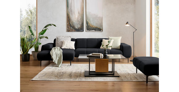 ECKSOFA in Chenille Anthrazit 167/311 cm - Anthrazit/Schwarz, Design, Textil/Metall (167/311cm) - Xora