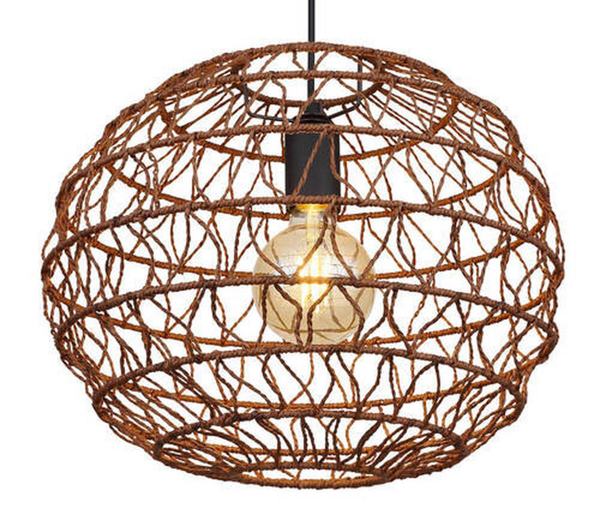 VISEČA SVETILKA        39/120 cm      E27 - črna/temno rjava, Natur, papir/kovina (39/120cm) - Globo