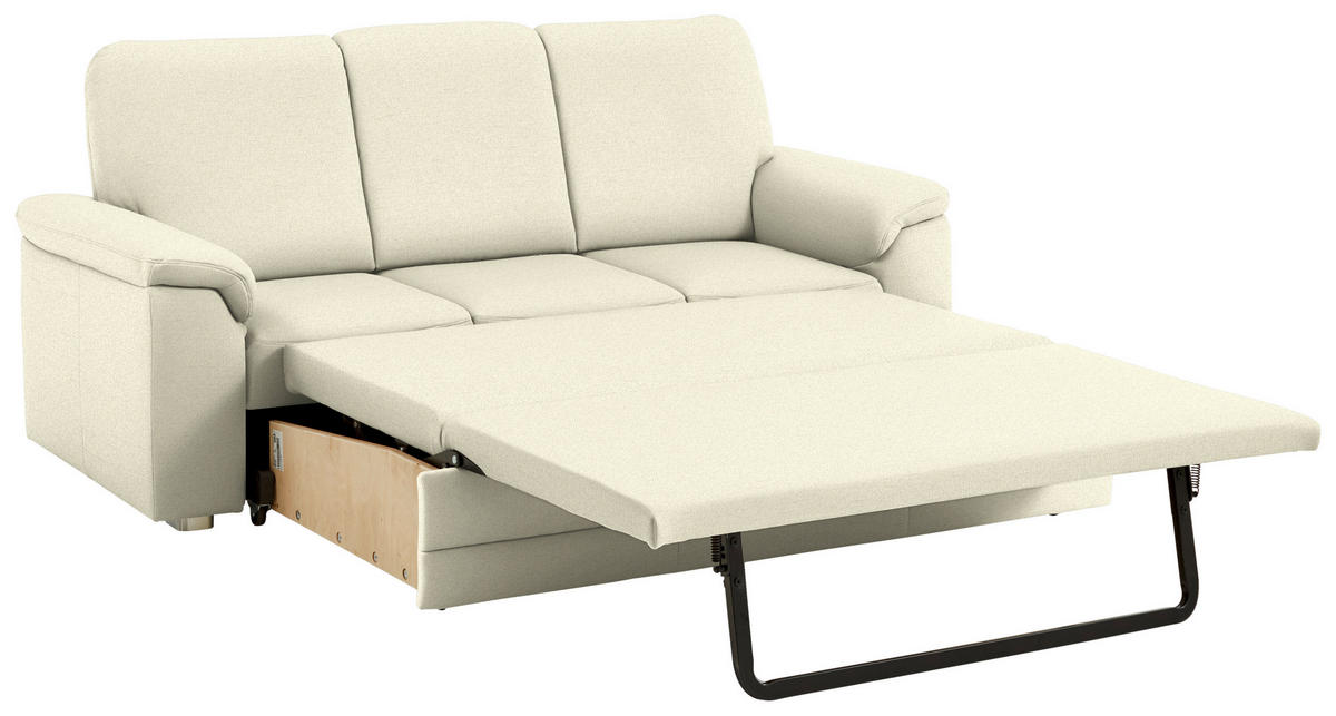 3-SITZER-SOFA Chenille Beige  - Beige/Alufarben, Konventionell, Textil/Metall (208/96/89cm) - Beldomo Comfort