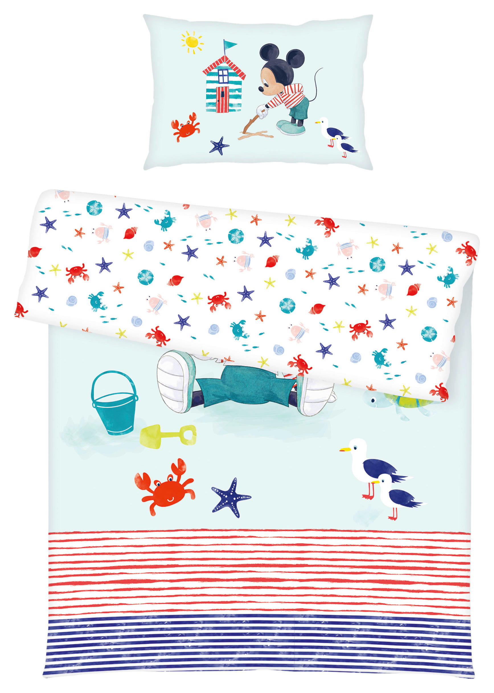 BABYBETTWÄSCHESET 100/130 cm  - Weiss/Rot, Konventionell, Textil (100/130cm) - Herding