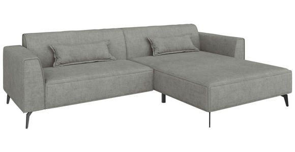 ECKSOFA  in Chenille Greige  300/190 cm  - Hellbraun/Greige, MODERN, Textil/Metall (300/190cm) - Carryhome