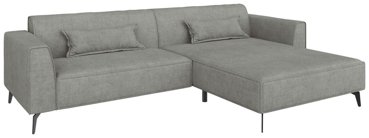 ECKSOFA  in Chenille Hellbraun  300/190 cm  - Hellbraun/Schwarz, MODERN, Textil/Metall (300/190cm) - Carryhome