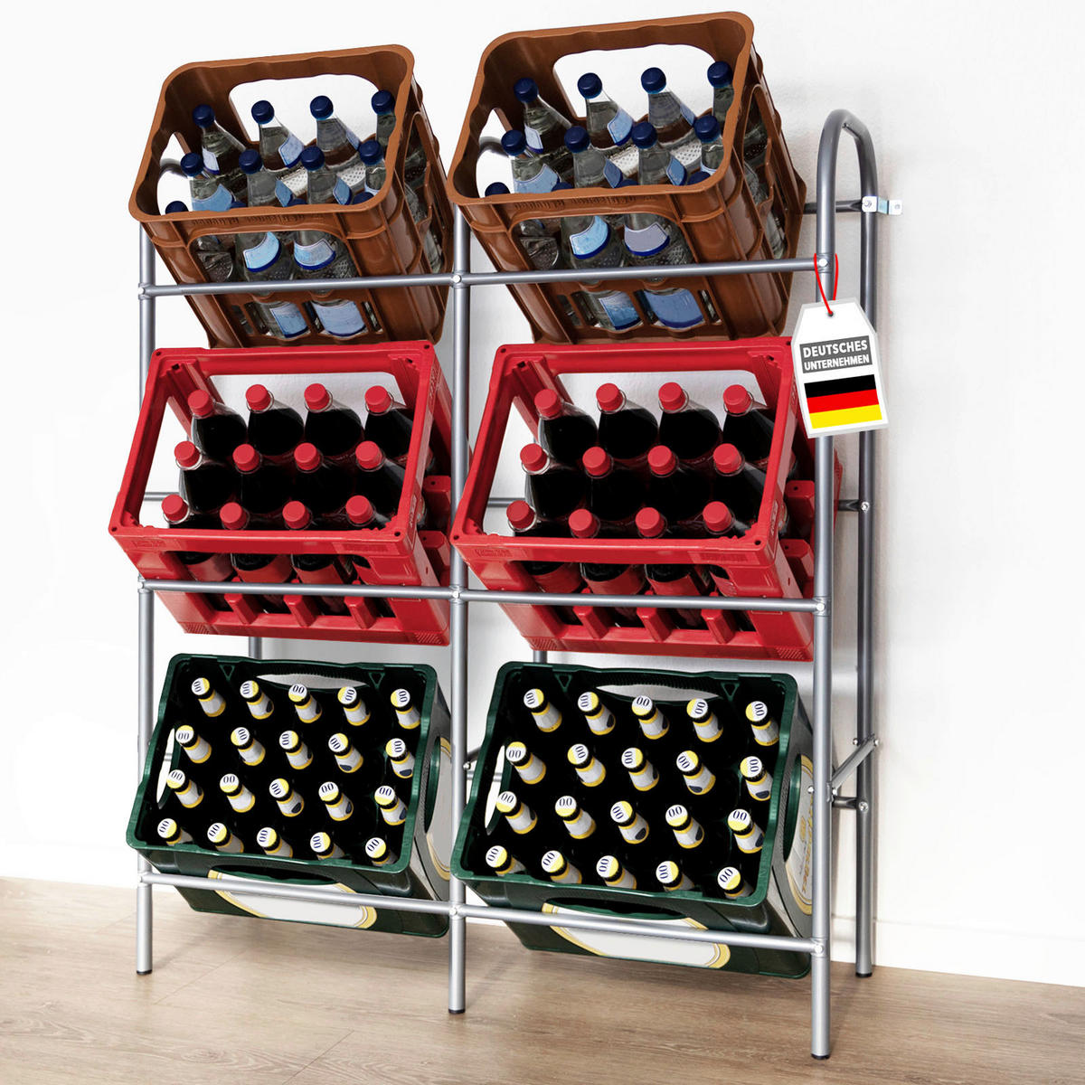 FLASCHENREGAL  - Silberfarben, Basics, Metall (96/115.5/32.5cm) - Floordirekt