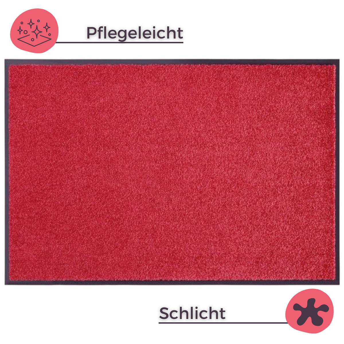 SCHMUTZFANGMATTE  40/60 cm  Rot  - Rot, Basics, Kunststoff/Textil (40/60cm)