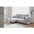 ECKSOFA in Cord Hellgrau  - Hellgrau/Schwarz, KONVENTIONELL, Textil/Metall (185/250cm) - Carryhome