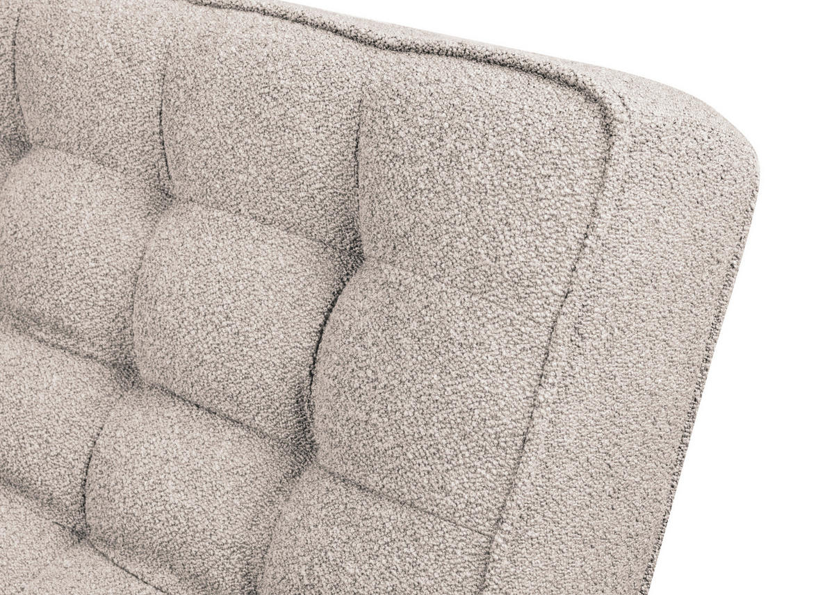 SITZBANK 183/90/79 cm Webstoff Champagner Eiche vollmassiv  - Champagner/Eichefarben, Design, Holz/Textil (183/90/79cm) - Linea Natura