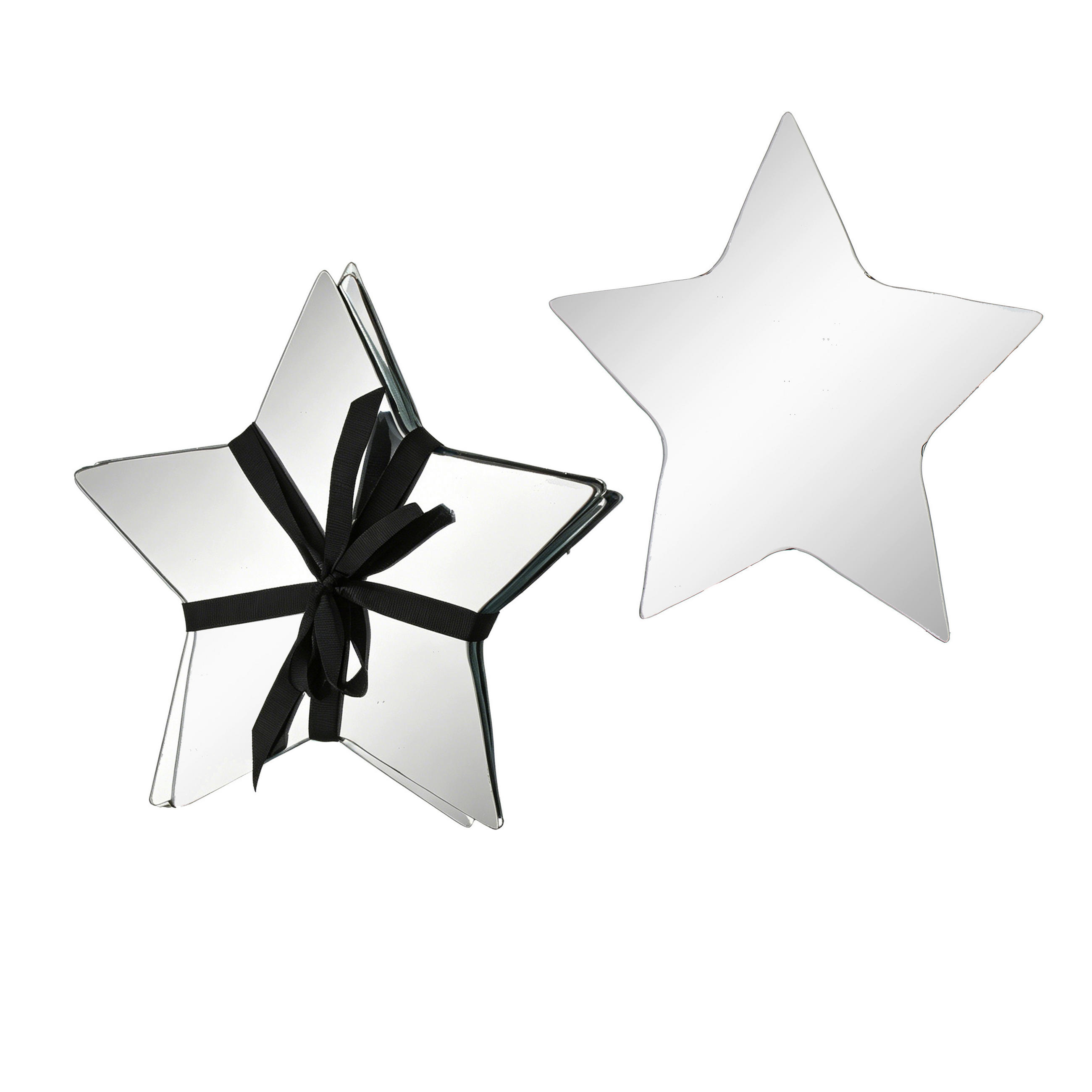 GLASUNDERLÄGG SET 4 delar  - klar/svart, Lifestyle, glas/textil (18/1,2cm) - X-Mas