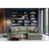 ECKSOFA DELANTO CLOSED Dunkelgrün Chenille Bettkasten  - Dunkelgrün, MODERN, Holz/Kunststoff (280/89cm) - Livetastic