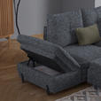 ECKSOFA in Bouclé Grau  - Schwarz/Grau, Design, Textil/Metall (220/250cm) - Xora