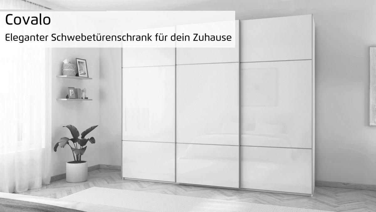 SCHWEBETÜRENSCHRANK in Weiss  - Weiss, Konventionell, Glas/Holzwerkstoff (271/223/68cm) - Novel