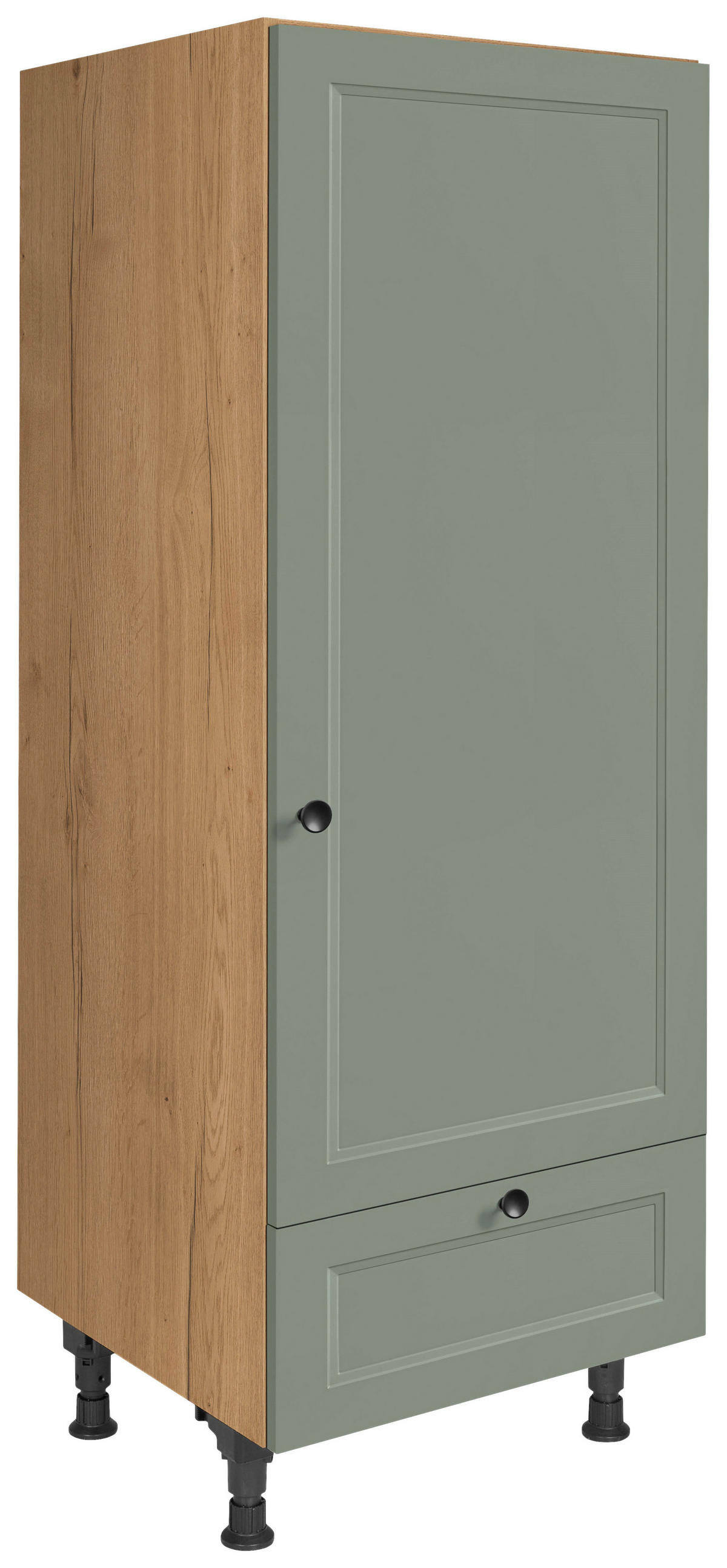 GERÄTEUMBAUSCHRANK 60/168/58 cm  in Grün  - Eichefarben/Schwarz, MODERN, Holzwerkstoff/Metall (60/168/58cm) - Nobilia