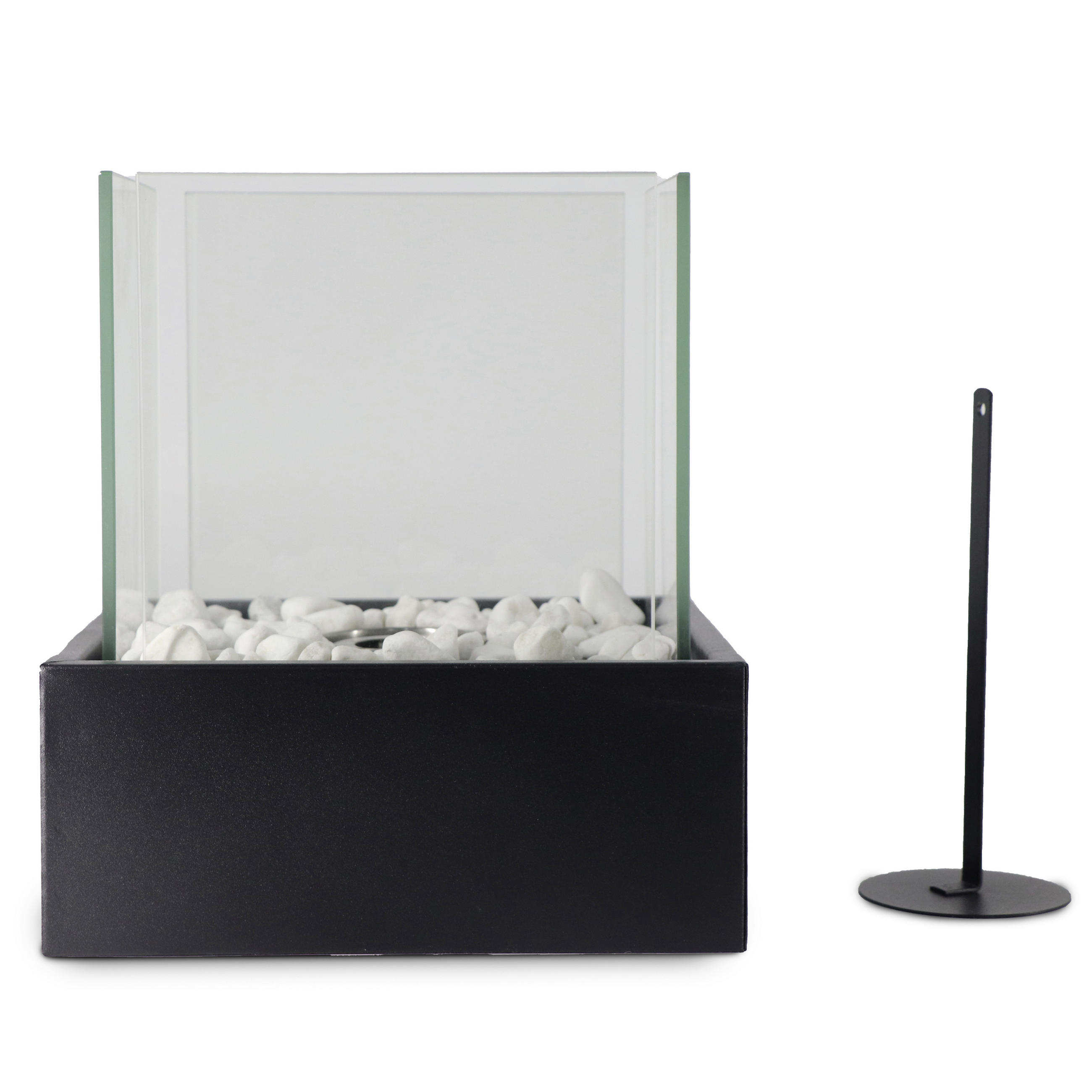 Feuerstelle inkl. Ziersteine Calienta  - Schwarz, Basics, Metall (21/30/21cm)