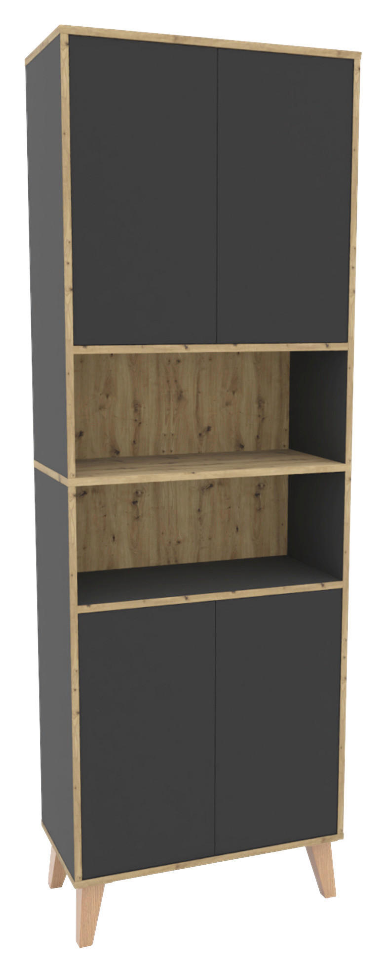 HOCHSCHRANK 66/195/32,5 cm  - Eiche Artisan/Grau, MODERN, Holzwerkstoff/Kunststoff (66/195/32,5cm) - MID.YOU
