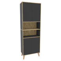 HOCHSCHRANK 66/195/32,5 cm  - Eiche Artisan/Grau, MODERN, Holzwerkstoff/Kunststoff (66/195/32,5cm) - MID.YOU
