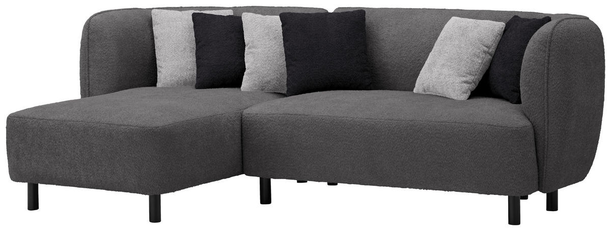 ECKSOFA in Chenille Grau  - Beige/Hellgrau, Design, Holz/Textil (148/236cm) - Lomoco