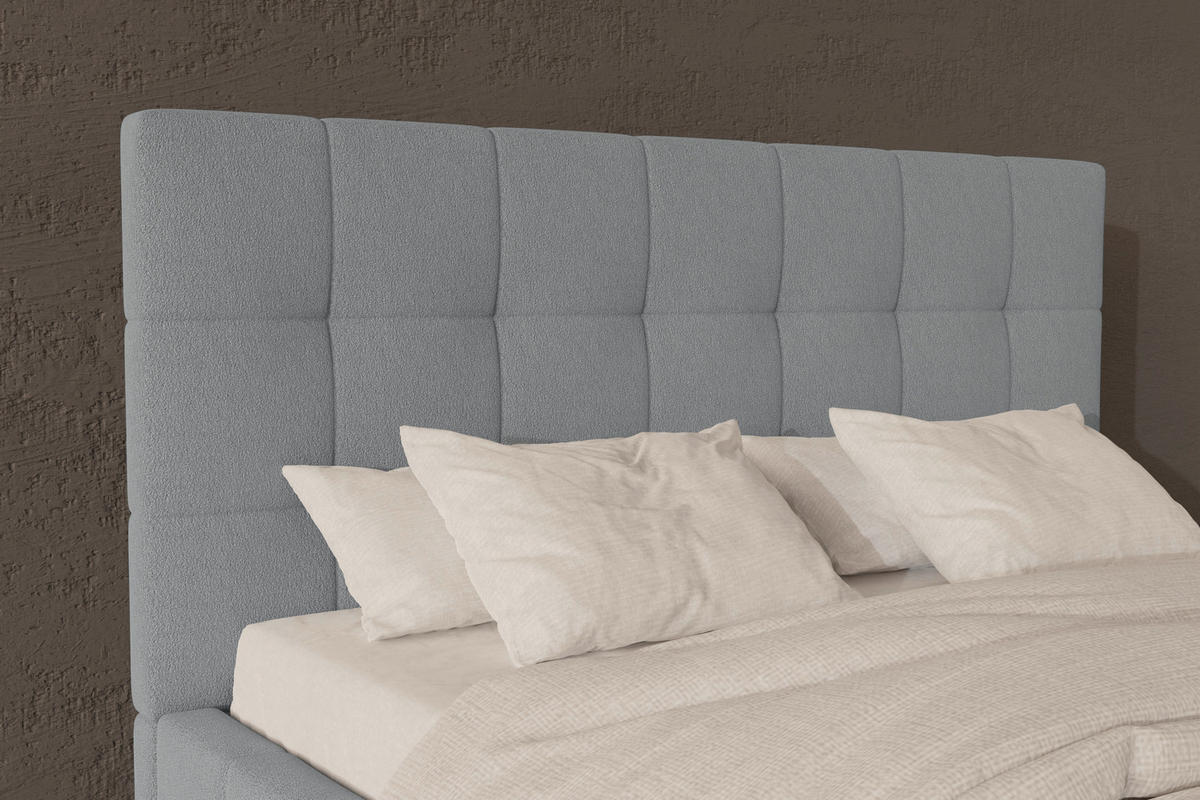 POLSTERBETT 180/200 cm  in Silberfarben  - Silberfarben/Schwarz, MODERN, Holz/Textil (180/200cm) - MID.YOU