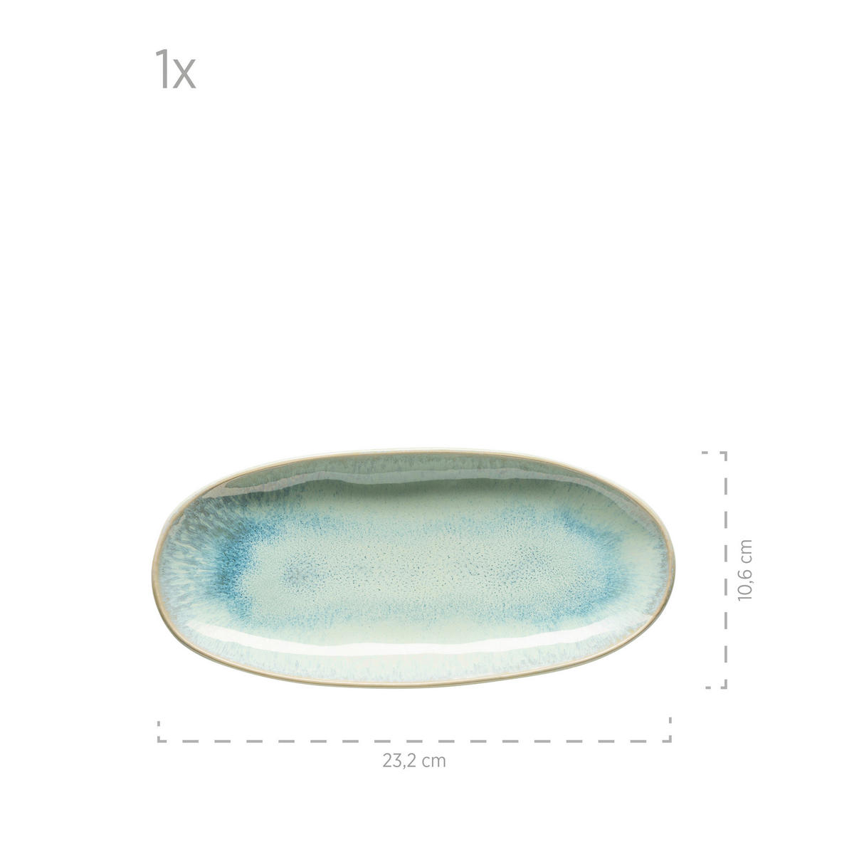 SERVERINGSTALLRIK Frozen     - grön, Basics, keramik (39/24,5/10cm) - Mäser