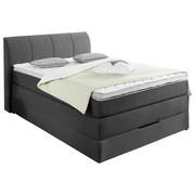 BOXSPRINGBETT Webstoff 140/200 cm INKL. Matratze, Bettkasten, Topper - Anthrazit, KONVENTIONELL, Textil (140/200cm) - Carryhome