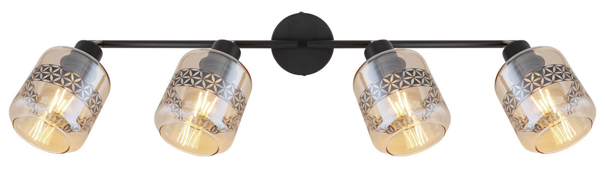 STRAHLER - Schwarz, Design, Glas/Metall (70,5/11/25cm) - Globo