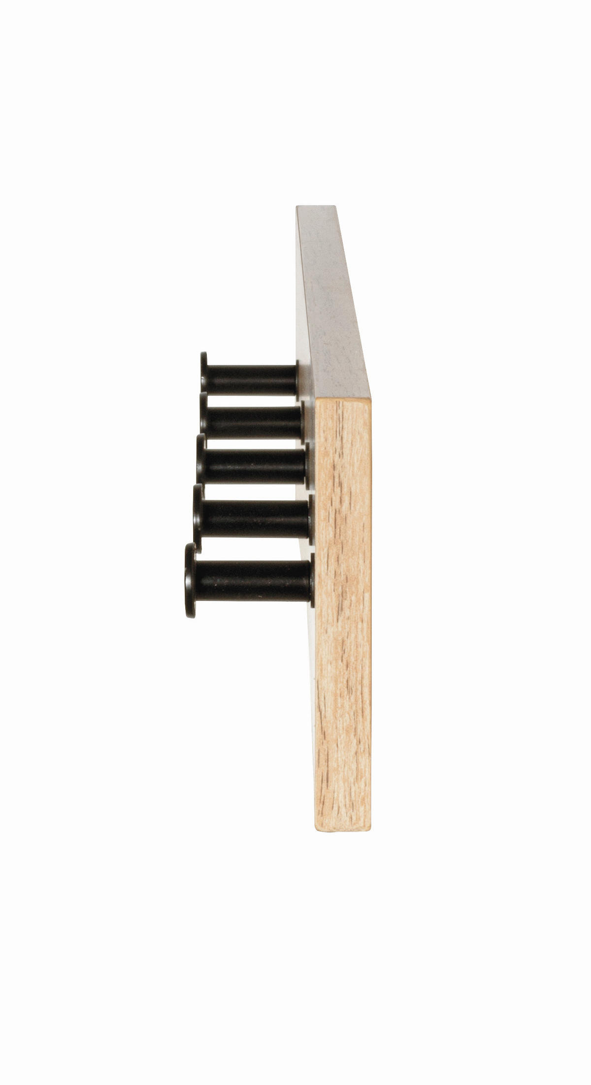 HAKENLEISTE  in Schwarz, Eichefarben  - Eichefarben/Schwarz, Basics, Holzwerkstoff/Metall (60/12/5cm)