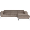 ECKSOFA ERNO in Cord Taupe  262/183 cm  - Taupe/Schwarz, Design, Textil/Metall (262/183cm) - MID.YOU