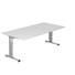 SCHREIBTISCH - Silberfarben/Weiß, KONVENTIONELL, Holzwerkstoff/Metall (200/65-85/100cm) SCHREIBTISCH - Silberfarben/Weiß, KONVENTIONELL, Holzwerkstoff/Metall (200/65-85/100cm)