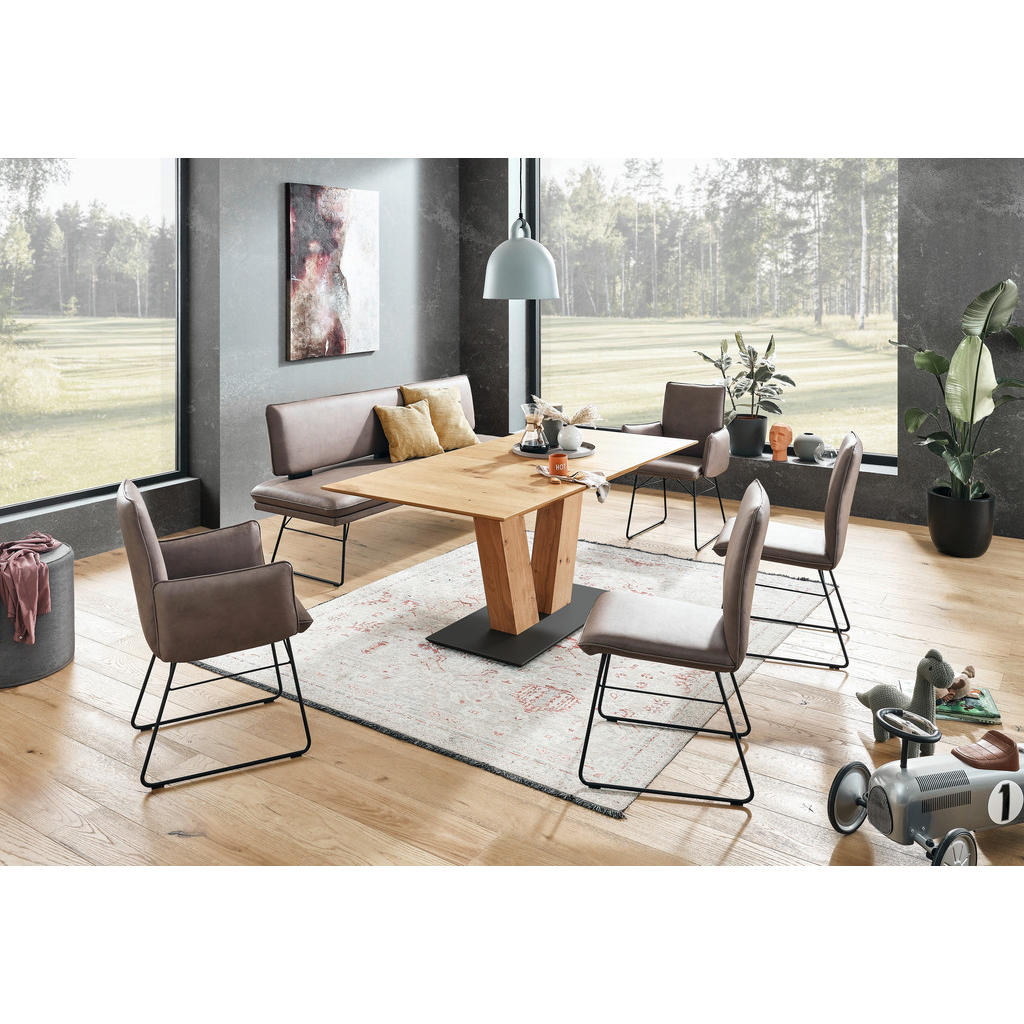 Thumbnail - Dieter Knoll Stuhl, Braun, Schwarz, Metall, Textil, Kufe, 46x91x60 cm, Emas, Dgm, Goldenes M, Lederauswahl, Stoffauswahl...