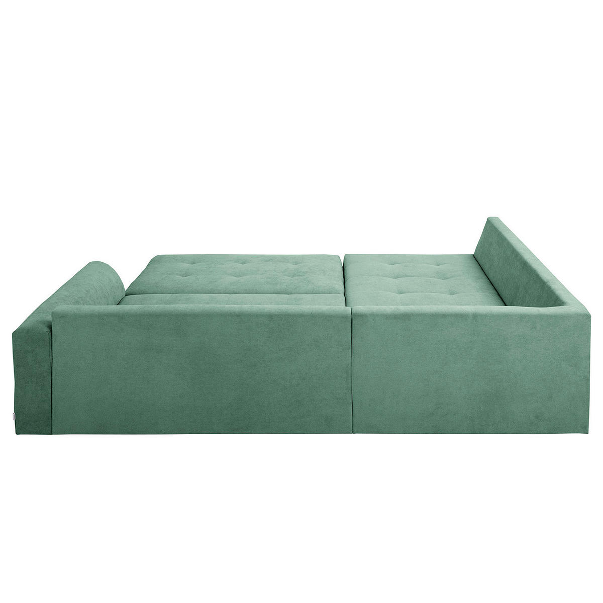 ECKSOFA inkl. Hocker Ariella in Mikrofaser Mintgrün  161/231 cm  - Naturfarben/Mintgrün, Design, Holz/Textil (161/231cm) - Livetastic