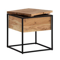 BEISTELLTISCH in Holz 47/47/51,5 cm  - Schwarz/Akaziefarben, Design, Holz/Metall (47/47/51,5cm) - Livetastic