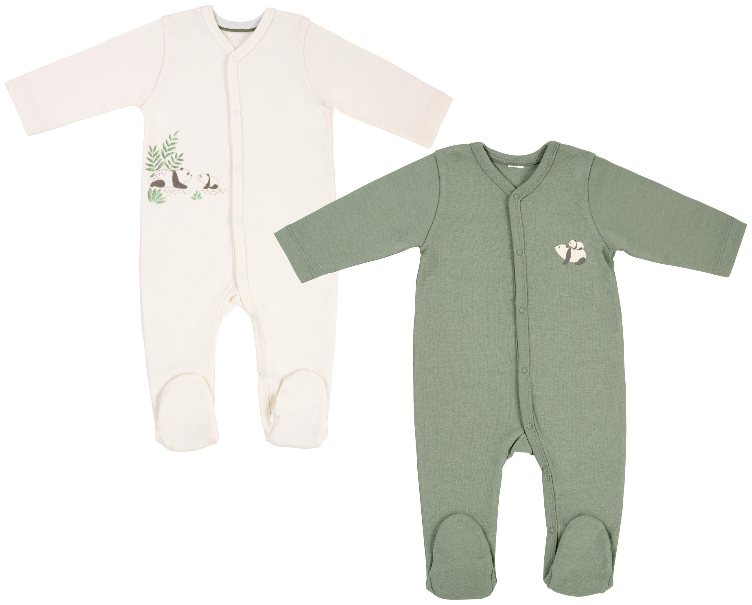SCHLAFANZUG 2 Stück  - Naturfarben/Grün, Basics, Textil (68null) - Patinio